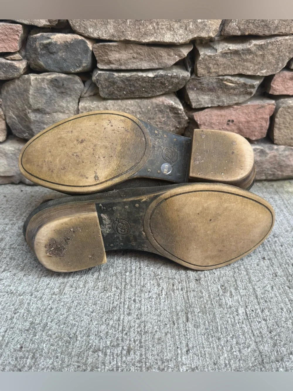 Lucky Brand Dark Olive Suede Ankle Booties with Side Zip